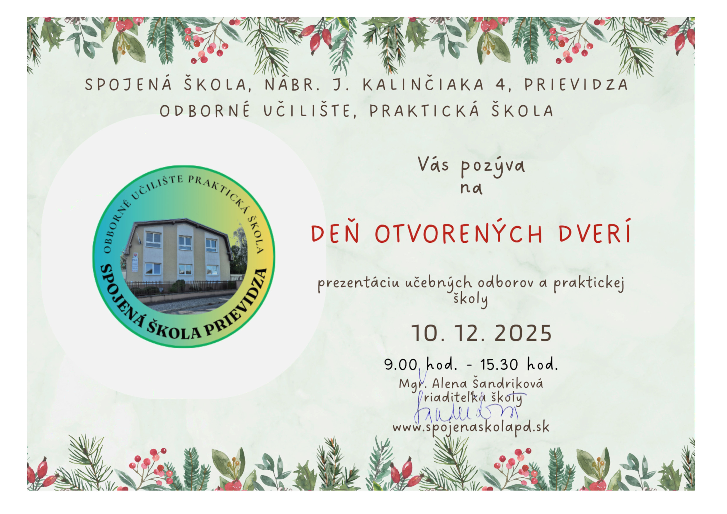 Pozvánka Den otvorených dverí